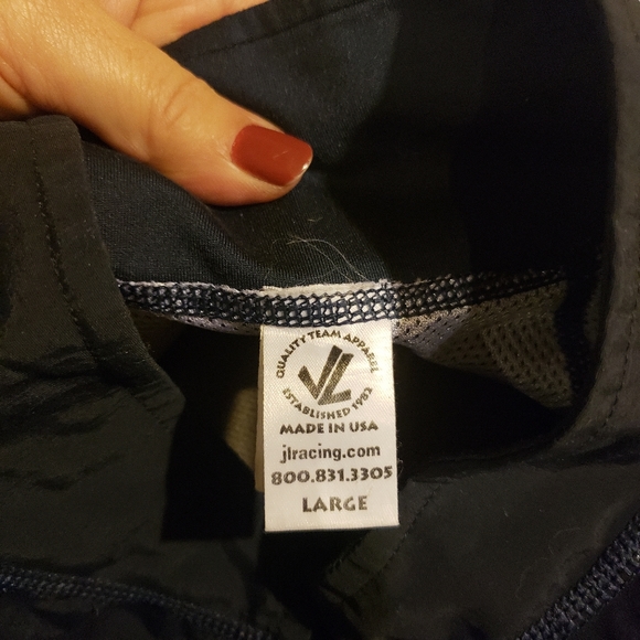 Mens navy JL racing hi low jacket windbreaker - Picture 2 of 3